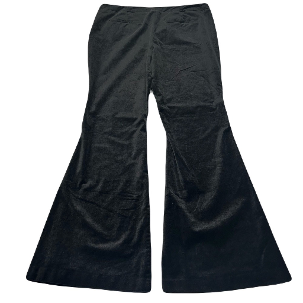 Anthropologie Womens Velvet Flare Pants Size 16 Black High Rise Whimsigoth Boho - Picture 2 of 8